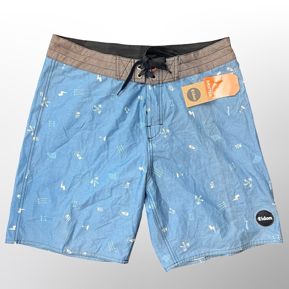 Eidon Drifter Boardshorts Swim Trunks Men's Size 34 Blue NWT